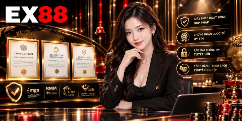 Giấy phép hoạt động và chứng nhận uy tín của EX88