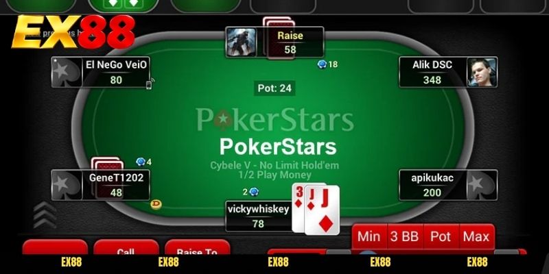 Ưu thế nổi bật của sảnh cược poker EX88